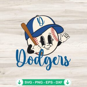 mockup-81502.jpg Vintage Dodgers Baseball Face SVG file for Cricut cutting machine