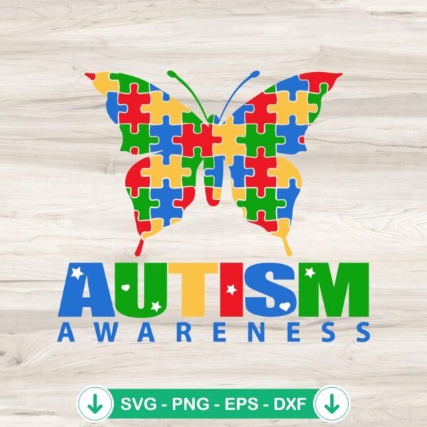 Autism Awareness Butterfly SVG file for cricut cutting