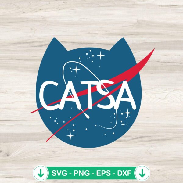 Funny Nasa Cat Logo SVG file for Cricut cutting machine