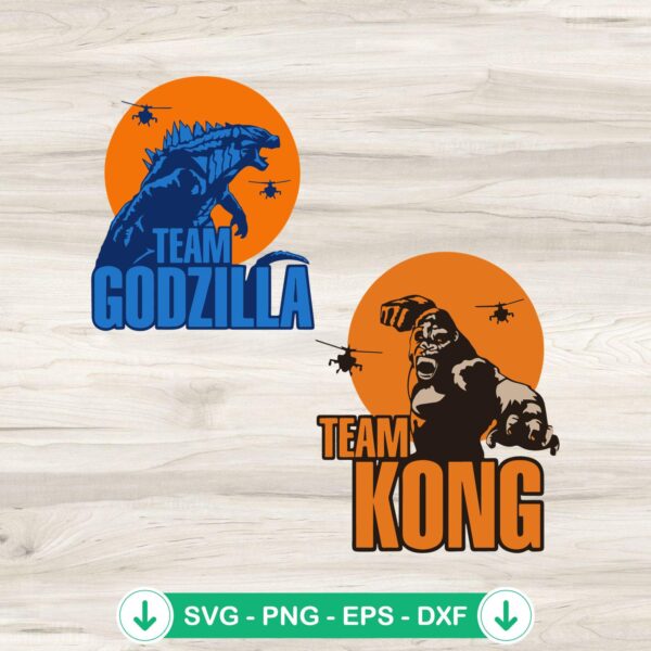 Team Godzilla vs Kong SVG file for cricut cutting file