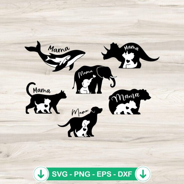 Mama Dinosaur Animal SVG file for cricut cutting machine