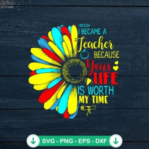 mockup-81669.jpg I Became A Teacher Because SVG file, sunflower teacher SVG, cutting file