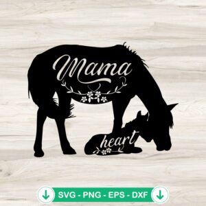 mockup-81695.jpg Mama horse floral svg file for cricut cutting machine