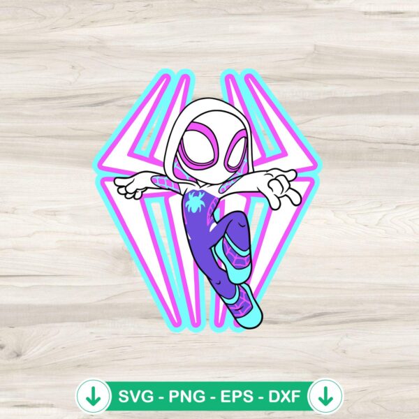 Ghost Spider Gwen Stacy SVG file, perfect for Cricut cutting machine