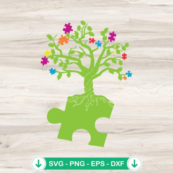 Autism Puzzle Piece Tree SVG file for Cricut cutting machine