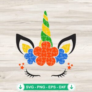 mockup-81875.jpg Autism Unicorn Face SVG file for Cricut cutting machines