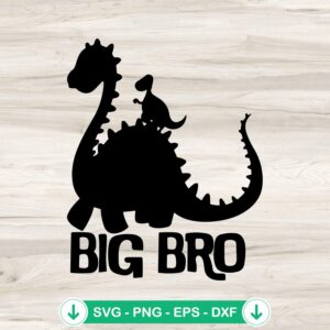 Cute Big Bro Dinosaur SVG file for cricut cutting machine