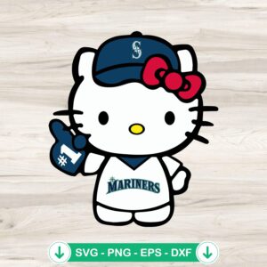 Hello Kitty Seattle Mariners Baseball SVG file for cutting machines
