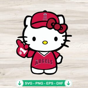 Hello Kitty Los Angeles Angels baseball svg file for cricut