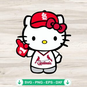 Hello Kitty St. Louis Cardinals baseball svg file for cricut