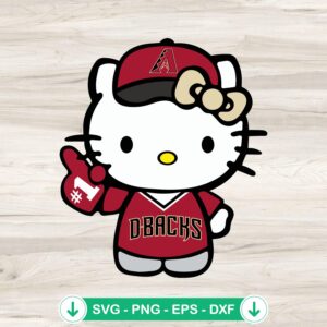 Hello Kitty Arizona Diamondbacks SVG file for cricut cutting machine