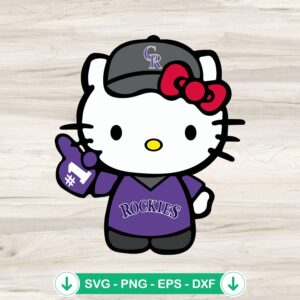 Hello Kitty Colorado Rockies baseball SVG file for Cricut