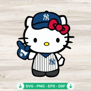 Hello Kitty New York Yankees baseball svg file for Cricut cutting