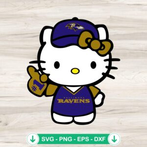 mockup-82091.jpg Hello Kitty Baltimore Ravens Football No 1 SVG file for Cricut