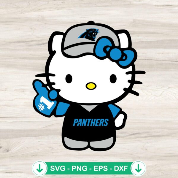 Hello Kitty Carolina Panthers football svg file for cutting machine