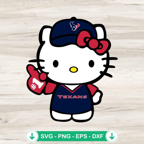 Hello Kitty Houston Texans Football SVG file for Cricut