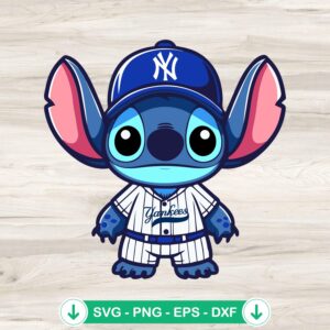 mockup-82169.jpg Lilo Stitch New York Yankees Baseball SVG file, cricut svg cut file