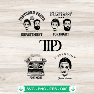 Taylor Malone Fortnight TTPD Album SVG bundle for cricut svg