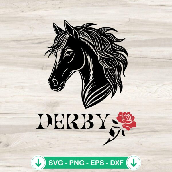 Derby Horse SVG file for cutting machines, Kentucky Derby design