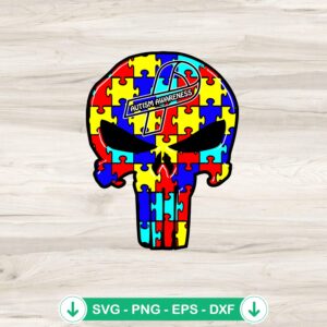 Punisher Skull Autism SVG file for cutting machines