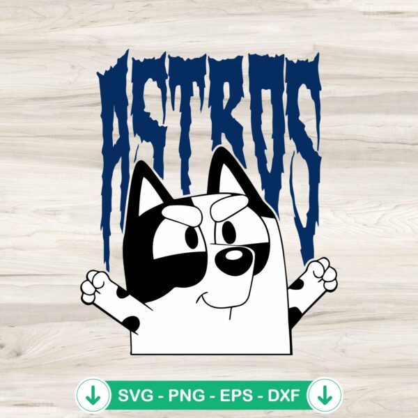 Bluey Muffin Astros Baseball SVG file for Cricut cutting