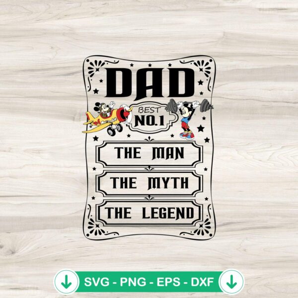 Disney Dad No 1 SVG file for Cricut, cutting file for Father's Day