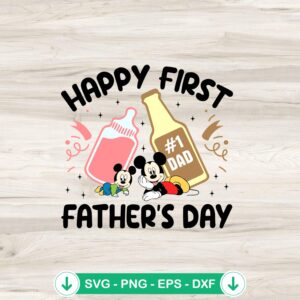 Happy First Father's Day Mickey SVG file for Cricut