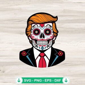 mockup-82681.jpg Funny Trump Skeleton Sugar Skull SVG file for Cricut cutting machine