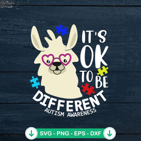 Cute Llama Autism Awareness SVG file for cutting machine