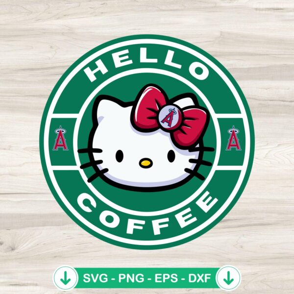 Hello Coffee Los Angeles Angels SVG file for cutting machines