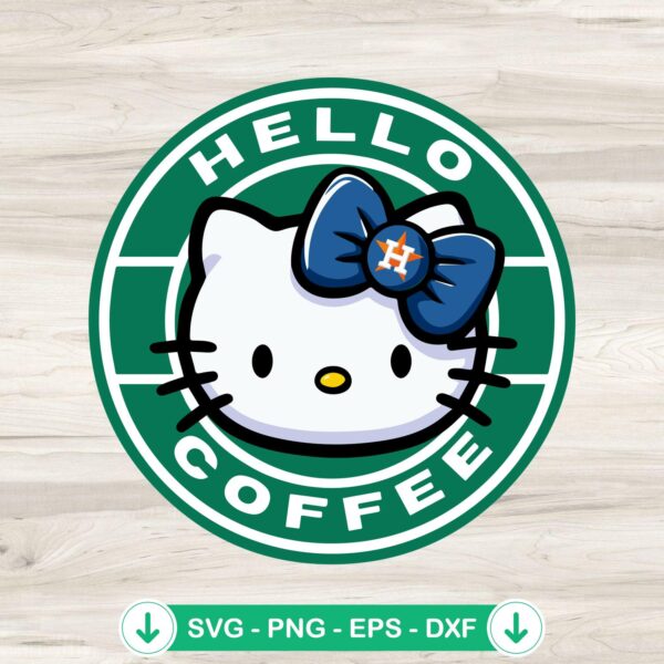 Hello Kitty Coffee Houston Astros Baseball SVG file, cutting file