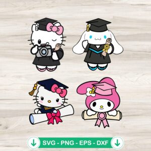 mockup-83273.jpg Hello Kitty Graduation SVG file, cute characters cutting file