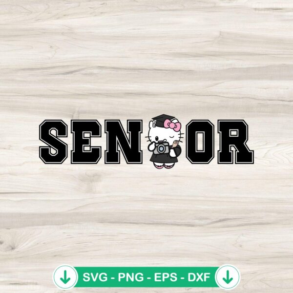 Kawaii Kitty Senior SVG file for Cricut cutting machine