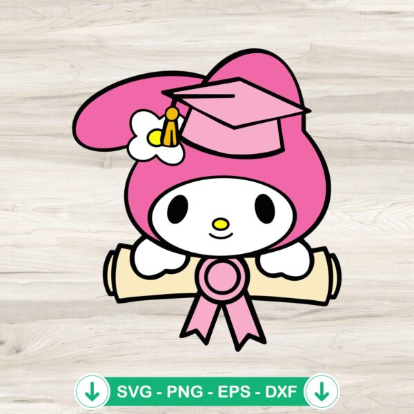 My Melody Graduation SVG file for cutting machines