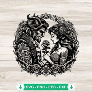 Mandala Beauty And The Beast SVG file for cricut svg cutting file