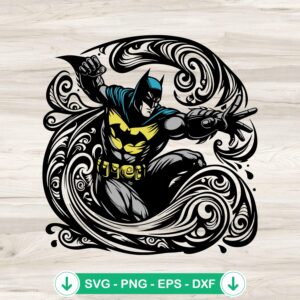Mandala Zentage Batman SVG file for cutting machine