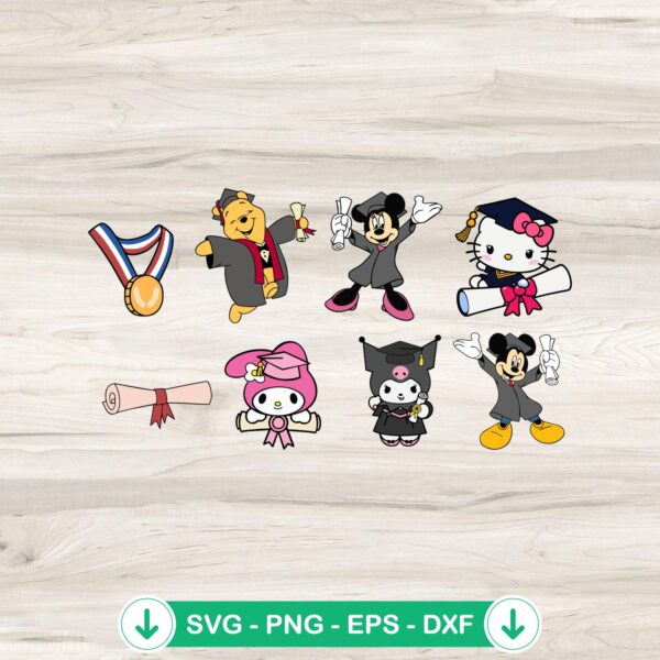 Hello Kitty Graduation Cap SVG file for Cricut and DIY crafts