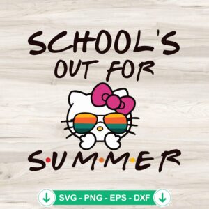 Hello Kitty School's Out SVG file for cutting machines