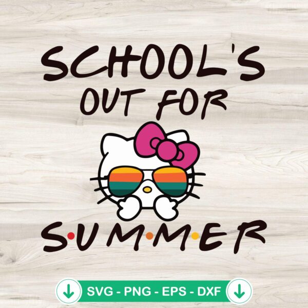 Hello Kitty School's Out SVG file for cutting machines