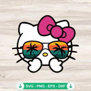 Hello Kitty Summer Sunglasses SVG file for cutting machines