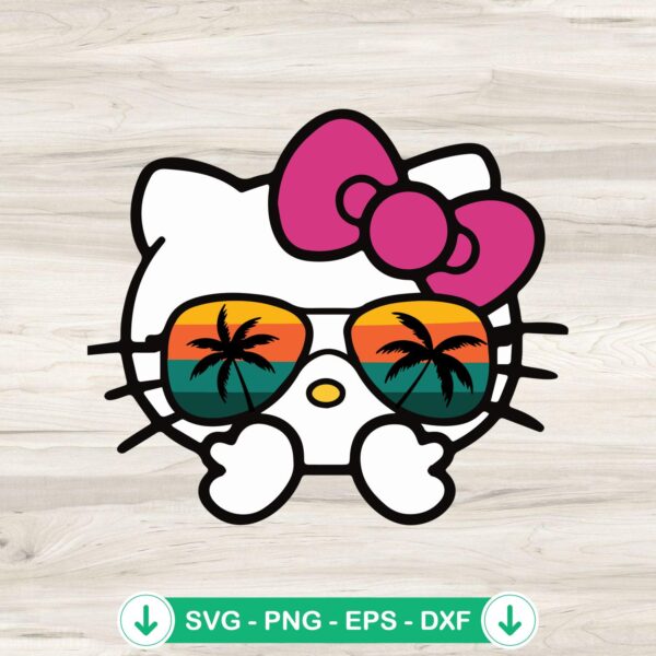 Hello Kitty Summer Sunglasses SVG file for cutting machines