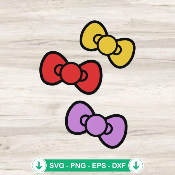 Hello Kitty Bow SVG file for cricut, kawaii kitty cut file
