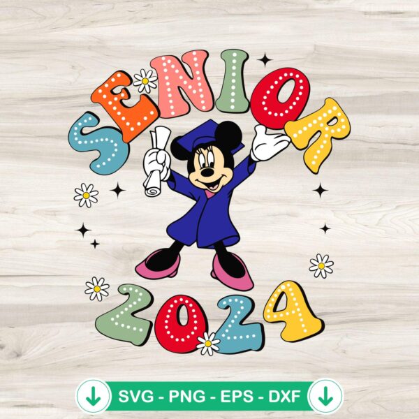 Minnie Mouse Graduation Cap SVG file for cricut cutting machine