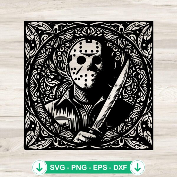 Mandala Jason Voorhees SVG file for cutting machines