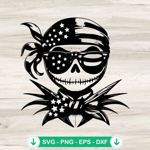 Jack Skellington US Flag sunglasses svg file for cricut cutting