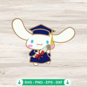 Cinnamoroll Graduation Cap SVG file for Cricut cutting machine