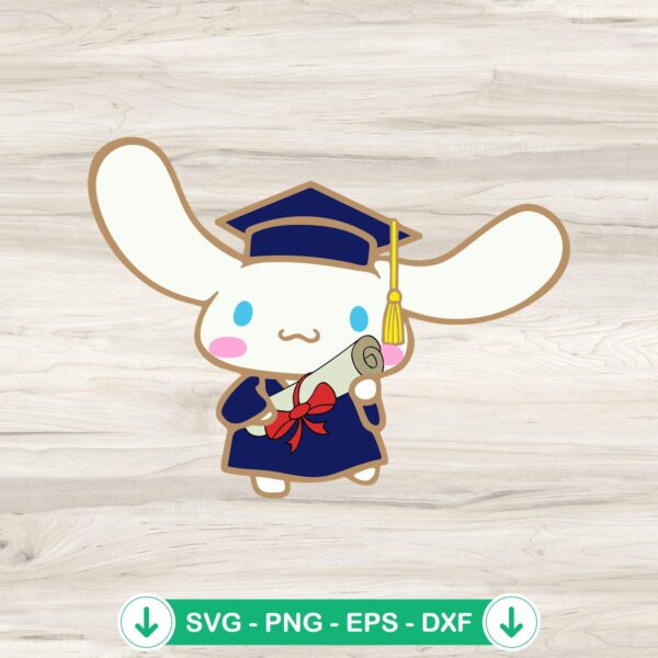 Cinnamoroll Graduation Cap SVG file for Cricut cutting machine