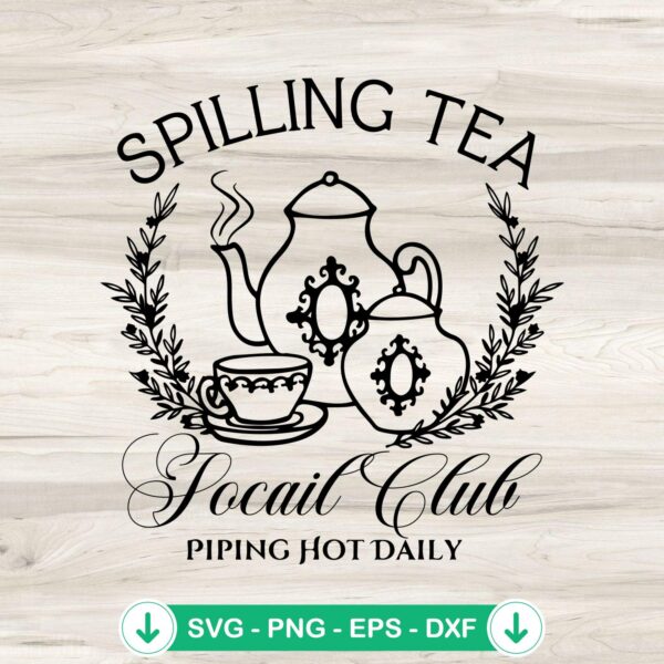 Bridgerton Spilling Tea SVG file, Cricut cut file for book lovers