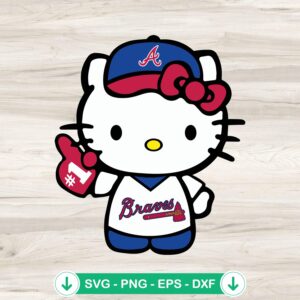 Hello Kitty Atlanta Braves svg file for Cricut cut files
