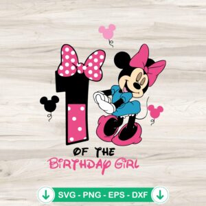 Minnie 1st Birthday Girl SVG file for Cricut cutting machine